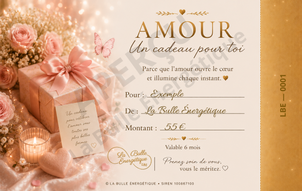 Carte cadeau - Amour Carte cadeau Amour La Bulle Énergétique